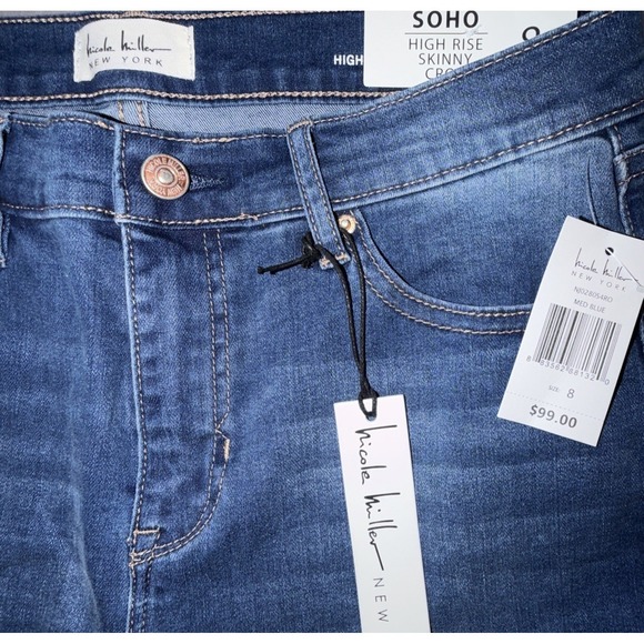 Nicole Miller Jeans Womens Size 8 Soho High Rise Skinny Crop Stretch NWT - Picture 3 of 5